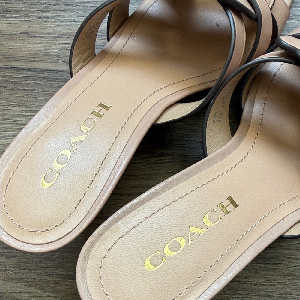 COACH TILLIE LEATHER SANDAL - Picture 2 of 7